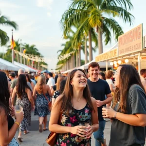 Outdoor event in Tampa Bay with music and food