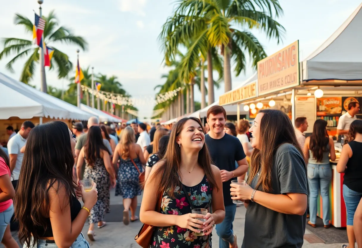 Outdoor event in Tampa Bay with music and food