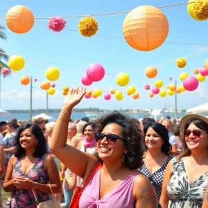 Women gathered at a community event in Tampa Bay celebrating empowerment.