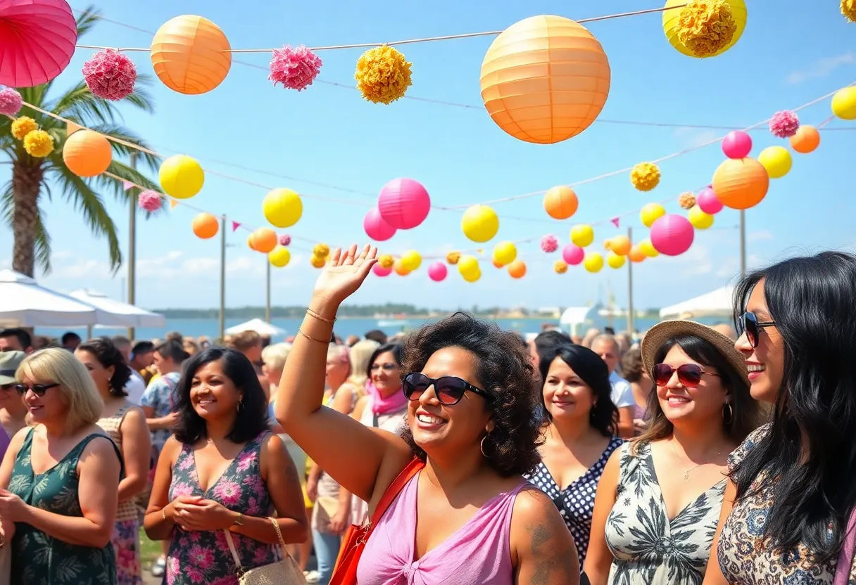 Women gathered at a community event in Tampa Bay celebrating empowerment.