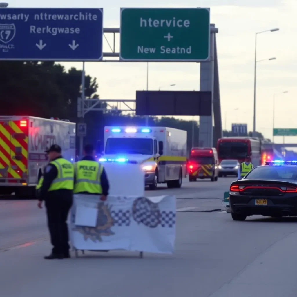 Emergency response at a vehicle crash site on I-4 in Tampa