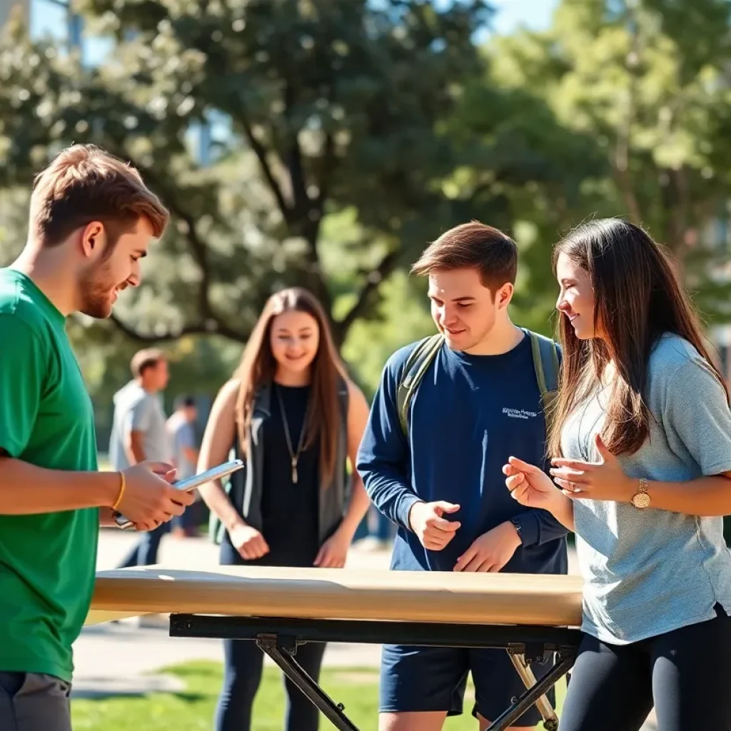 Students participating in physical therapy training at the University of South Florida.