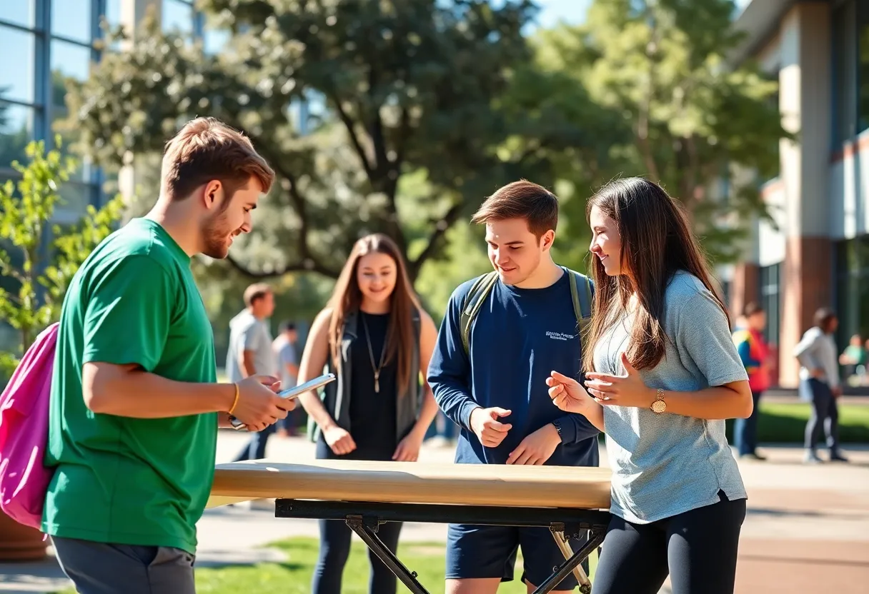 Students participating in physical therapy training at the University of South Florida.