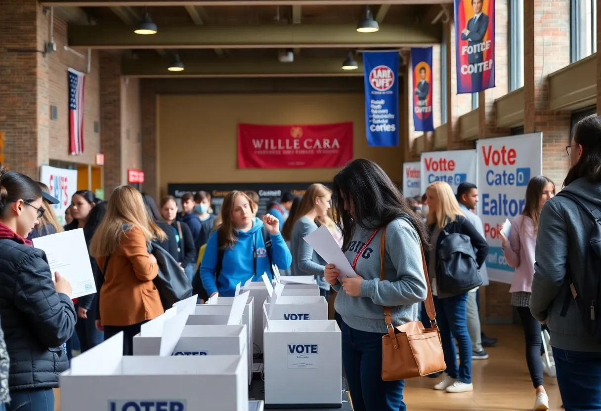 Students participating in USF student elections.