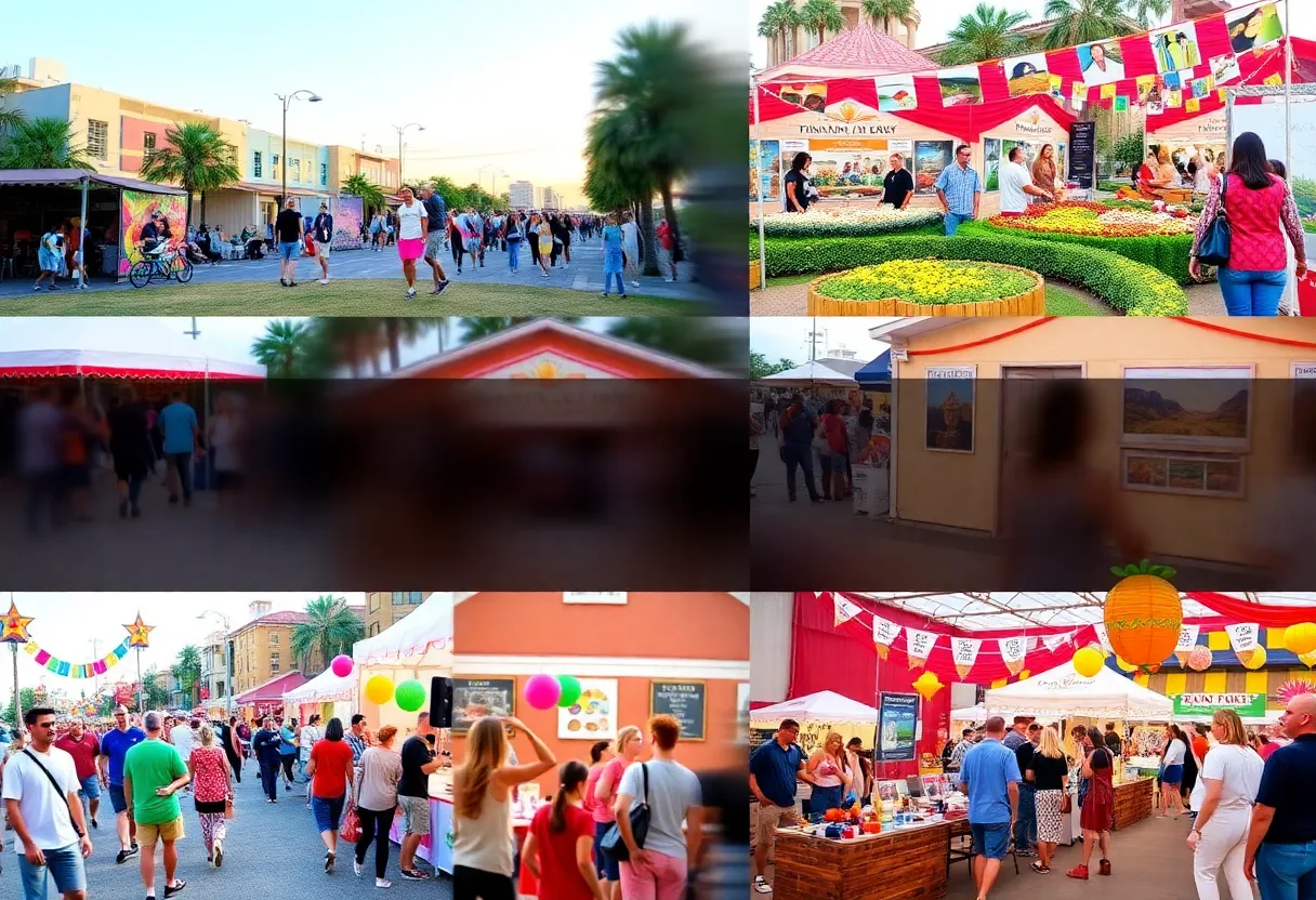 A collage of weekend events in Tampa Bay featuring arts, crafts, and food festivals.