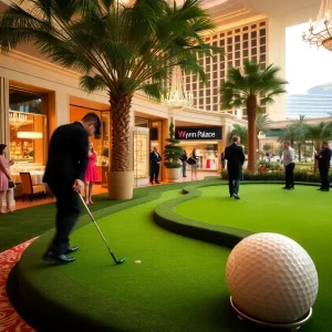 Guests participating in the Winning Putt golf event at Wynn Palace