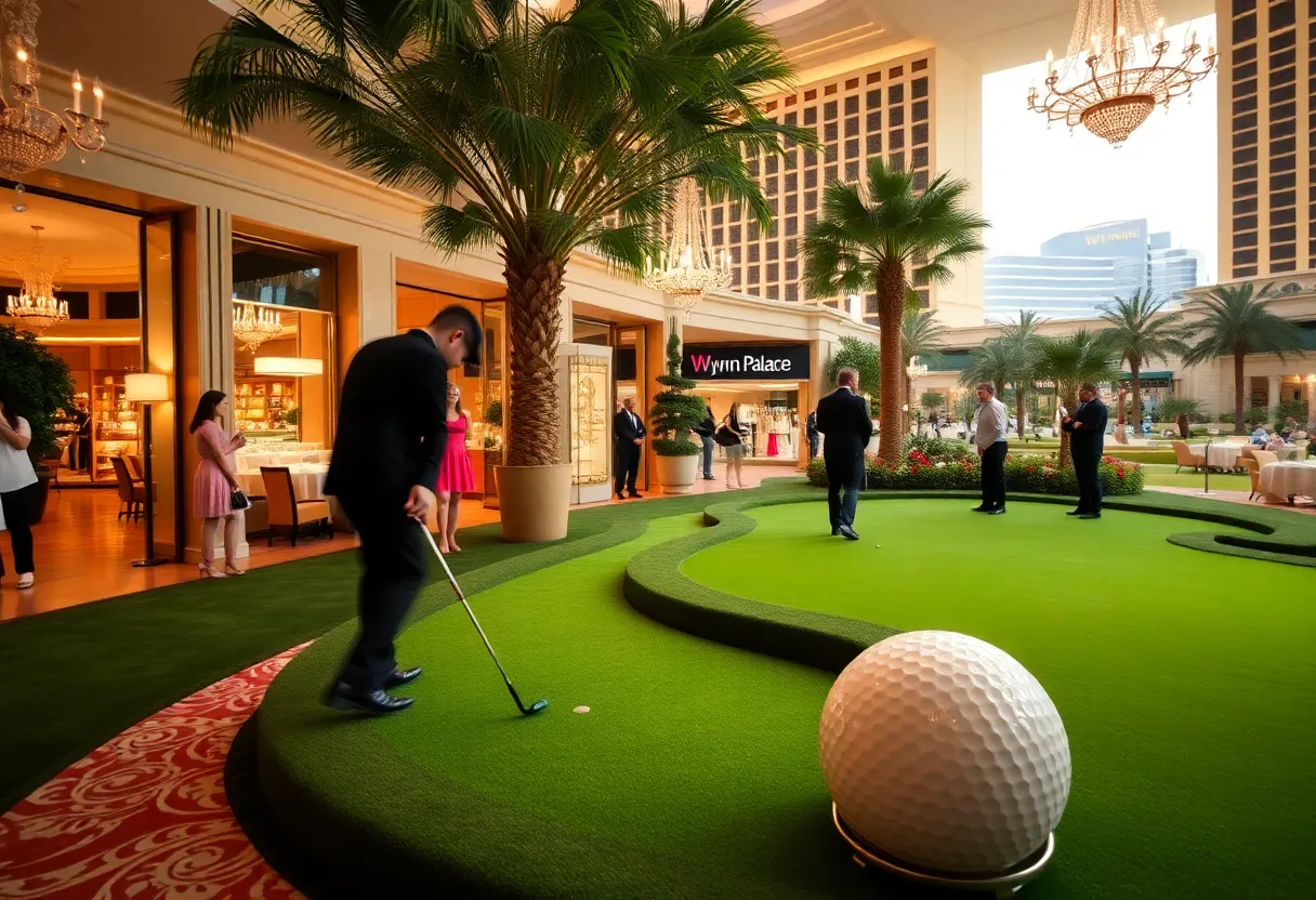 Guests participating in the Winning Putt golf event at Wynn Palace