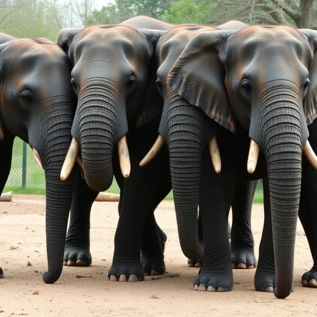 African Elephants Protecting Each Other