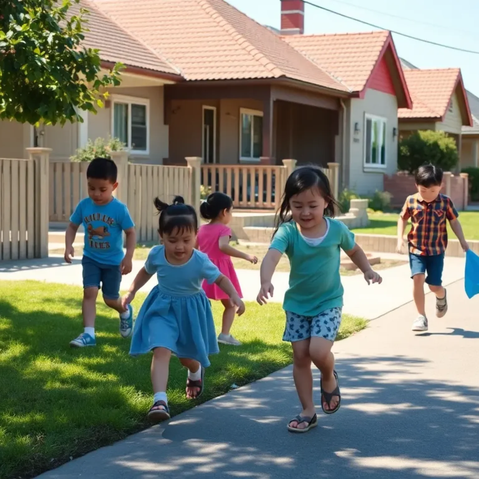 Children playing in a neighborhood park