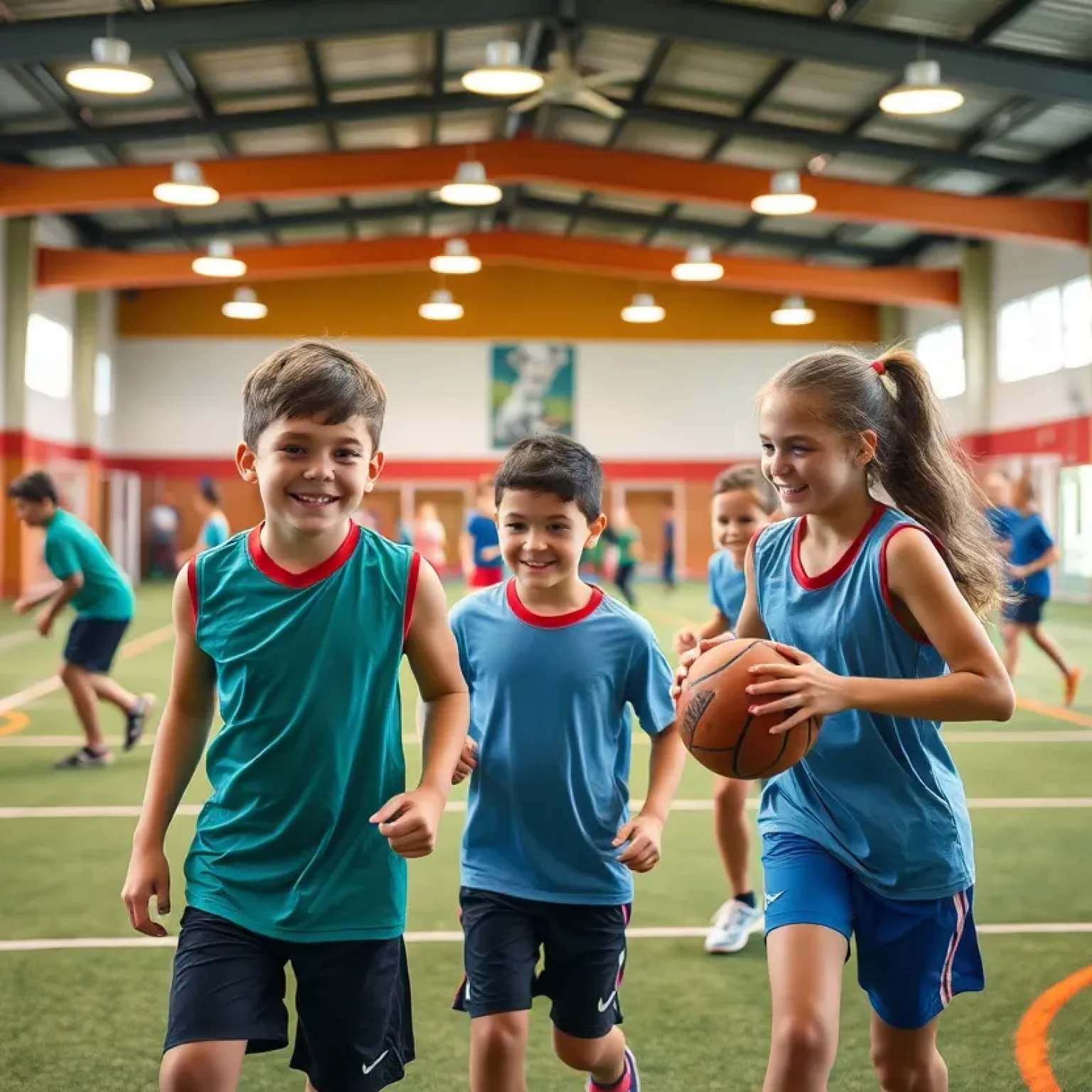 Young athletes training at D1 Training facility