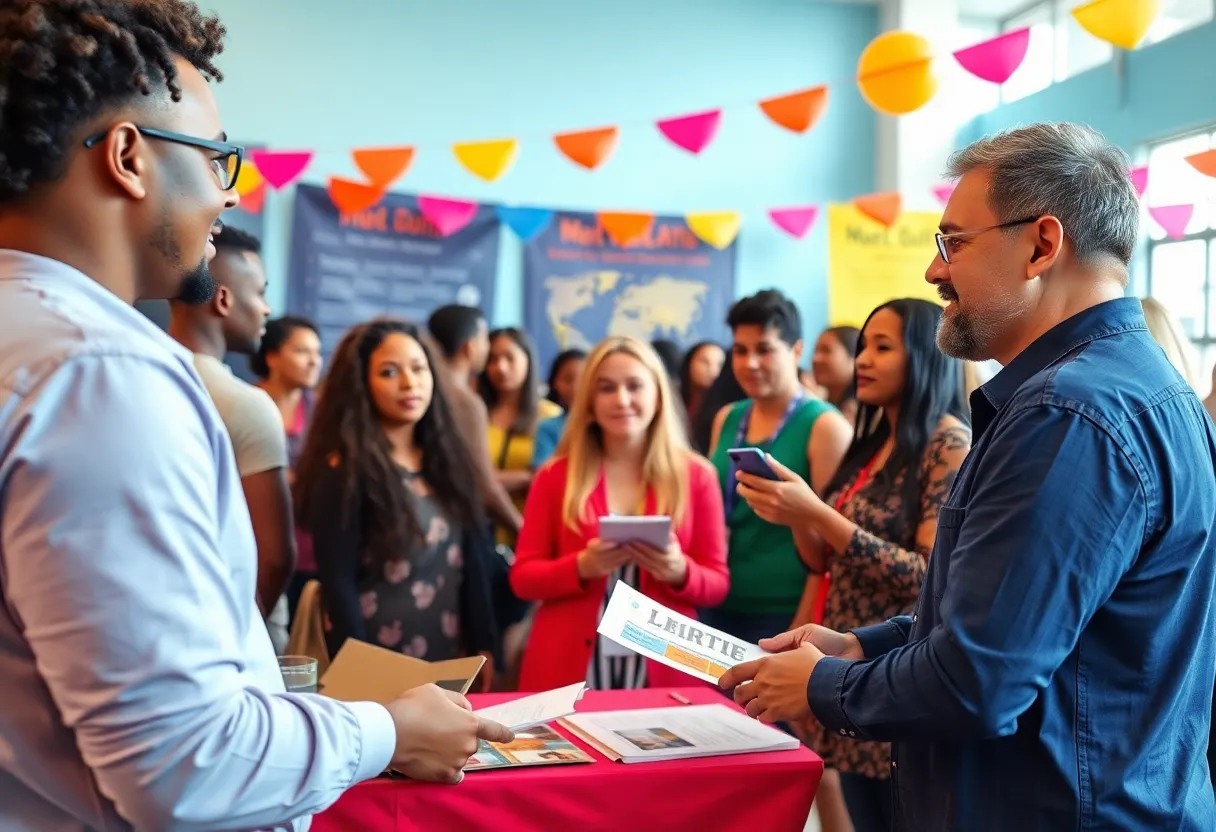 Community members engaged in a sexual health awareness event