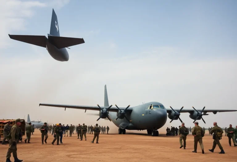 C-141 cargo plane performing a rescue operation during the Vietnam War