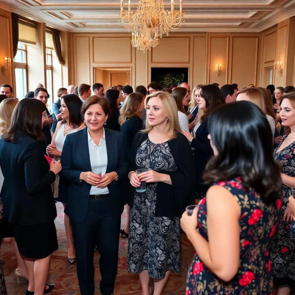 Women networking at the Tampa Bay Women Leaders VIP Reception.