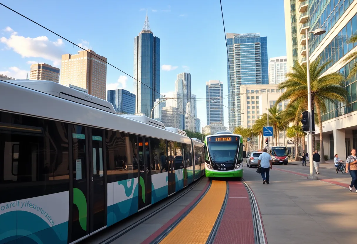 View of Tampa's skyline with transportation innovations