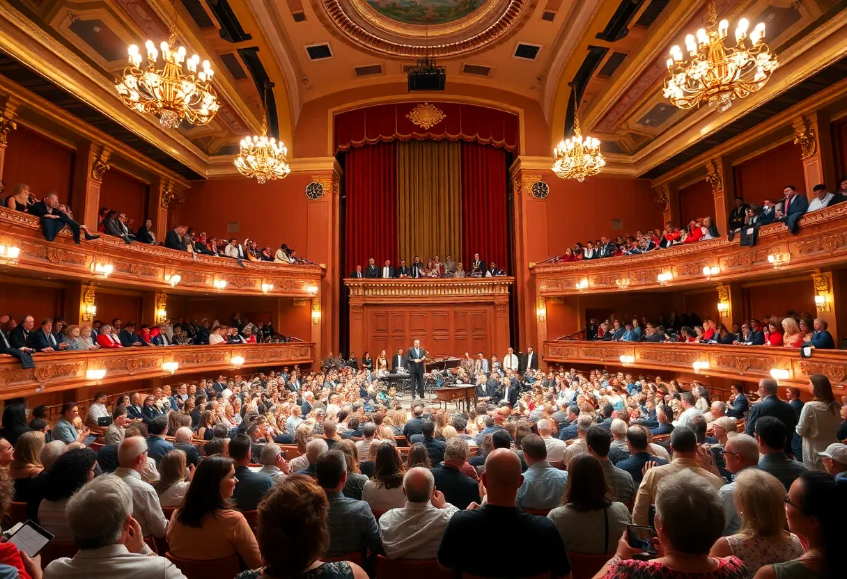Interior view of the renamed USF Concert Hall during an event